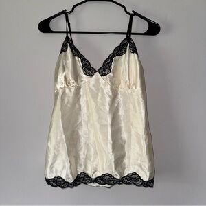 Xhilaration Cream and Black Lace Chemise